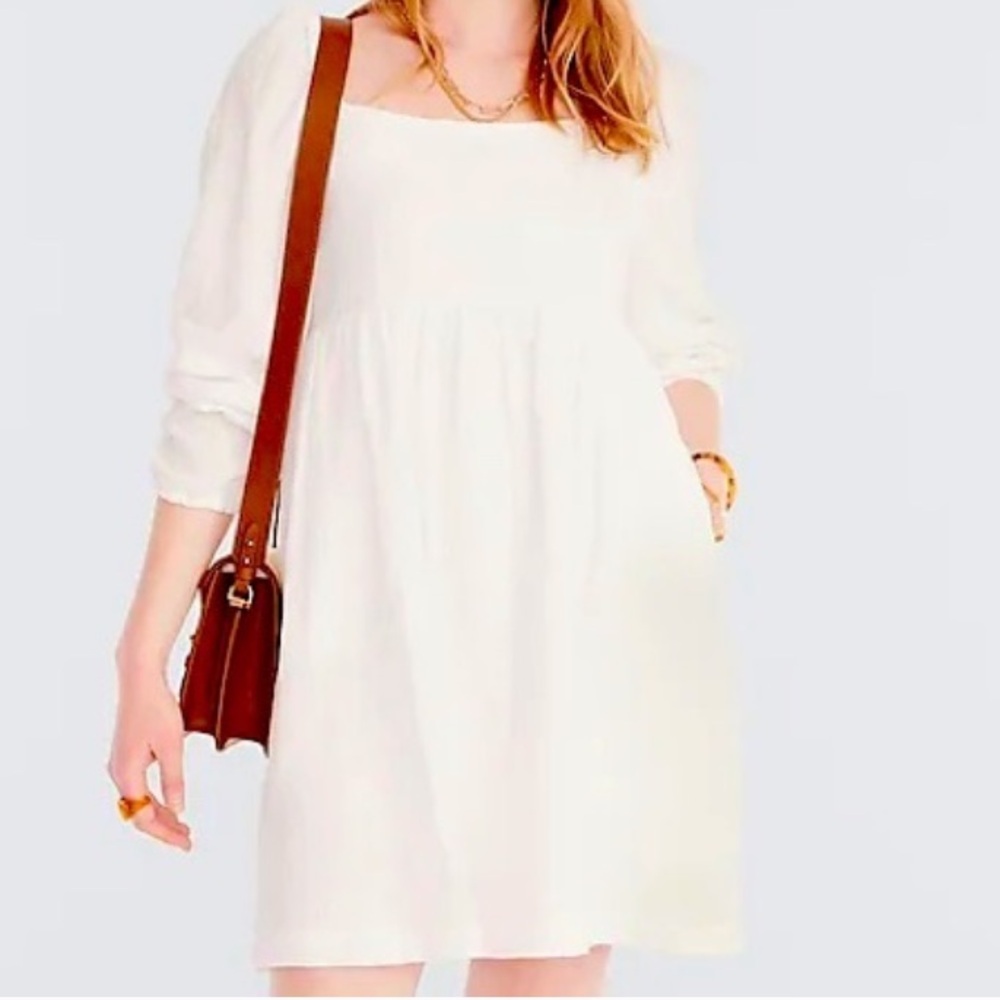 J. Crew Squareneck Soft Gauze Dress Coastal Lagenlook Basic